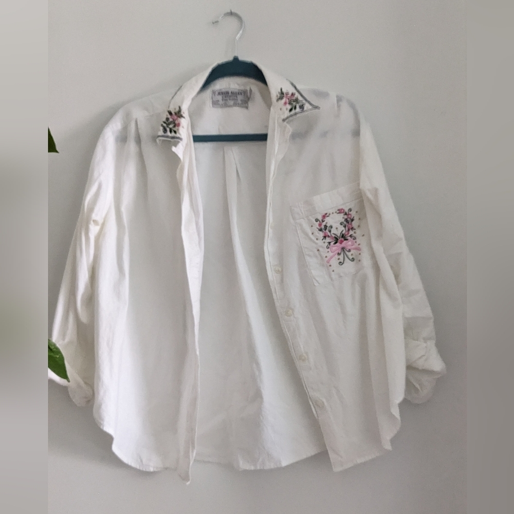 Vintage Justin Allen Blouse With Embroidery